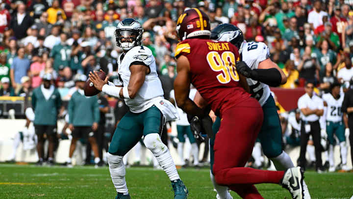 Philadelphia Eagles QB Jalen Hurts Shines, Ends Touchdown Droughts for DeVonta Smith, Julio Jones