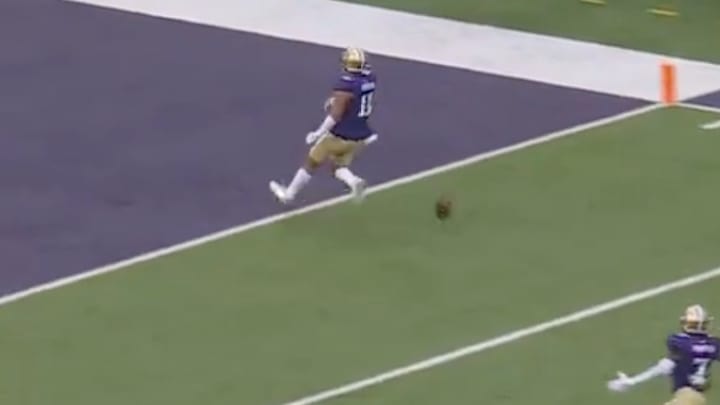 Washington LB drops football short of end zone, taking away pick six