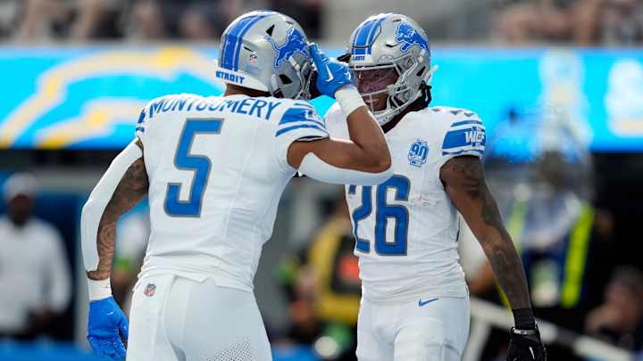 Lions’ Jahmyr Gibbs Gave Props to David Montgomery for Classily Giving Him a TD vs. Chargers