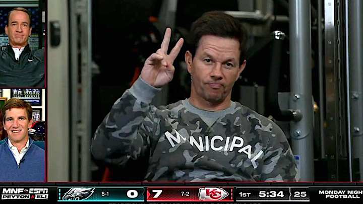 NFL Fans Roasted Mark Wahlberg for His Awkward ‘ManningCast’ Appearance During Eagles-Chiefs