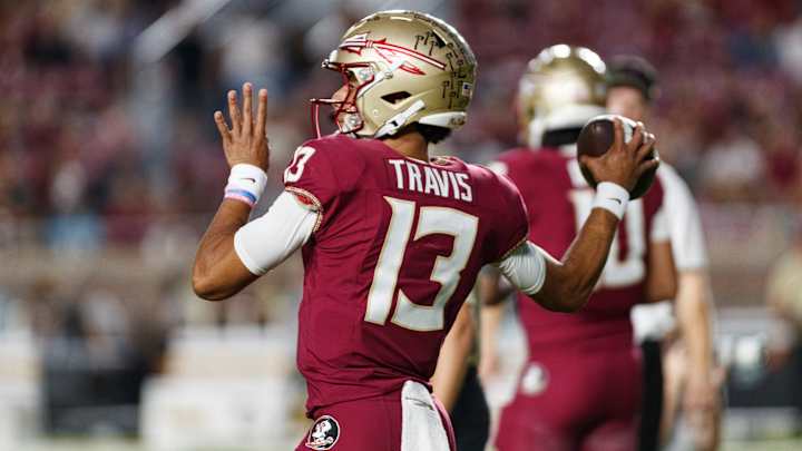 Florida State Quarterback Jordan Travis Returns To Observe Team's Practice After Injury Florida State Quarterback Jordan Travis Returns To Observe Team's Practice After Injury
