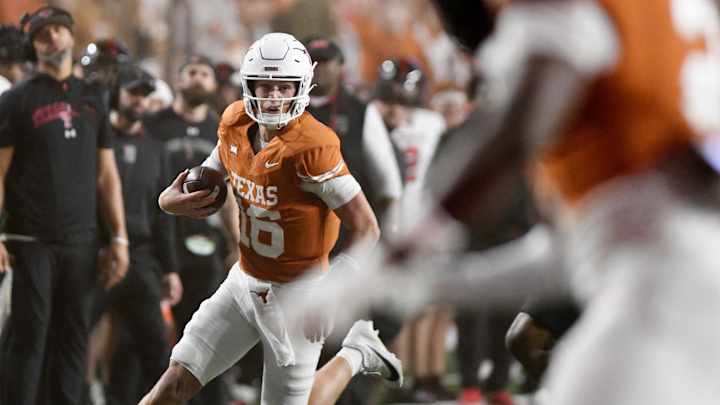 Texas Longhorns Coach Steve Sarkisian Reacts to Arch Manning Debut vs. Texas Tech Red Raiders Texas Longhorns Coach Steve Sarkisian Reacts to Arch Manning Debut vs. Texas Tech Red Raiders