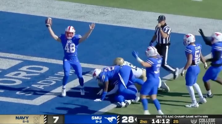 SMU Long Snapper Scores Unlikeliest Touchdown of the College Football Weekend