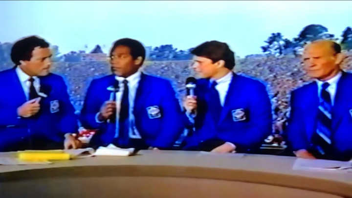 Dallas Cowboys Tom Landry & O.J. Simpson: Super Bowl TV Broadcast Partners?