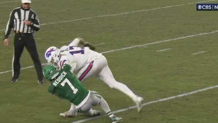 Josh Allen's Jersey Ripped As Referees Miss Obvious Penalty in Bills-Eagles Game