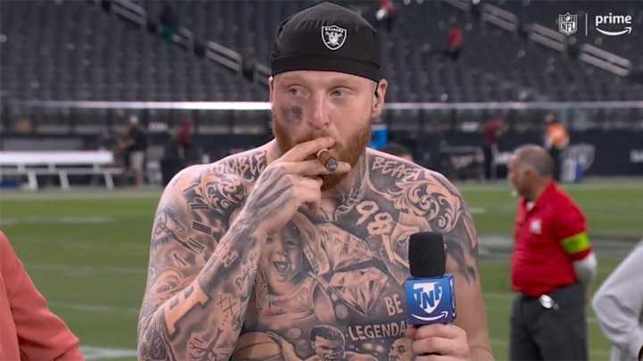 Maxx Crosby Smoked Celebratory Cigar on Postgame Set After Raiders’ Beatdown of Chargers