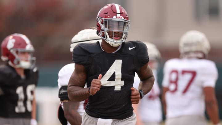 Alabama OC Nick Sheridan Complimentary of Jalen Milroe, QB Room Alabama OC Nick Sheridan Complimentary of Jalen Milroe, QB Room