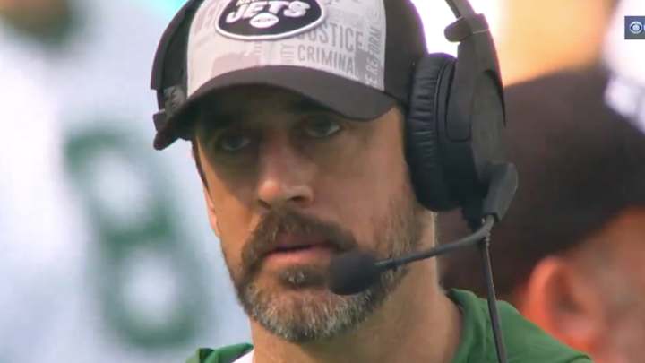 Aaron Rodgers Looked So Sad on Jets Sideline, and NFL Fans Had Lots of Jokes