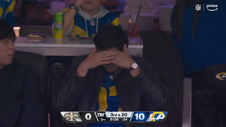 Shohei Ohtani Had Wholesome Reaction to Being Shown on Jumbotron at Rams Game