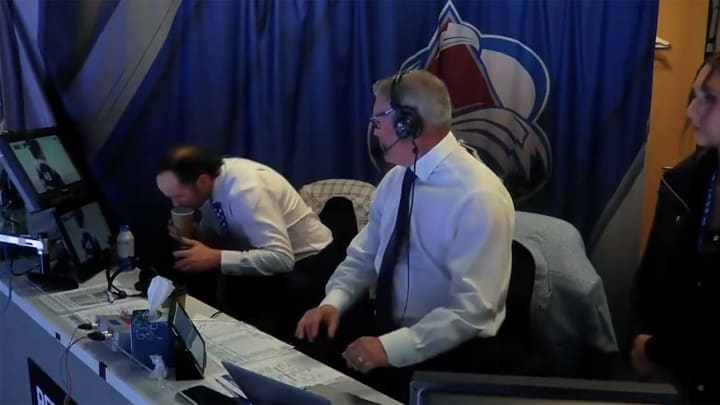 Avalanche Broadcaster Accidentally Took Swig of Partner’s Tobacco Spit Cup Live on Air Avalanche Broadcaster Accidentally Took Swig of Partner’s Tobacco Spit Cup Live on Air
