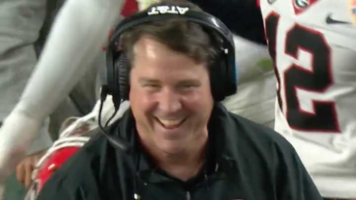 Georgia DC Will Muschamp Was All Smiles Watching Son Gain First Down vs. Florida State