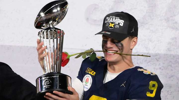 Michigan’s J.J. McCarthy Didn’t Touch a Rose All Week at the Rose Bowl Until He Won the Game Due to Superstition