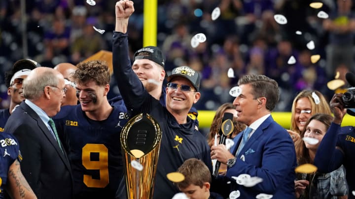 Jim Harbaugh Jokes He Can Finally Sit at ‘Big Person’s Table’ With Family After National Championship