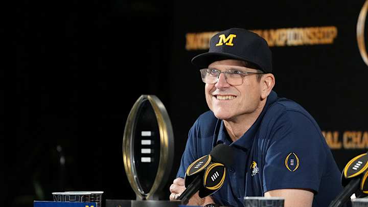 Falcons Interview Jim Harbaugh for Head Coaching Vacancy Falcons Interview Jim Harbaugh for Head Coaching Vacancy