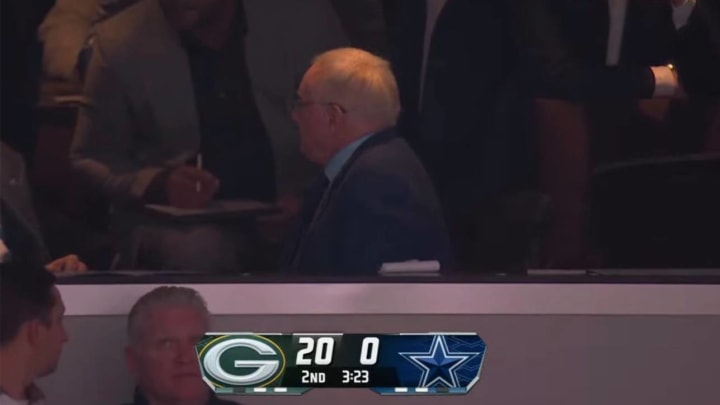 NFL Fans Roasted Cowboys' Jerry Jones After Fox Cameras Caught His Stunned Reaction to Packers TD