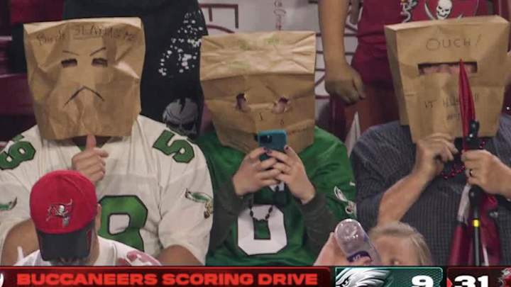Sad Eagles Fans Roasted for Wearing Paper Bags During Loss to Buccaneers