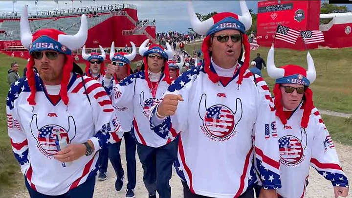Grown Men Dressed as Vikings Ready to Cheer (and Sing) for Team USA at Ryder Cup