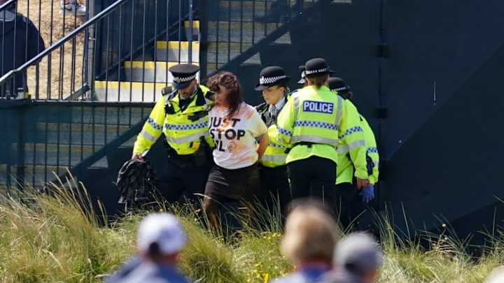 Four Protesters Arrested at British Open For Attempting to Disrupt Play Four Protesters Arrested at British Open For Attempting to Disrupt Play