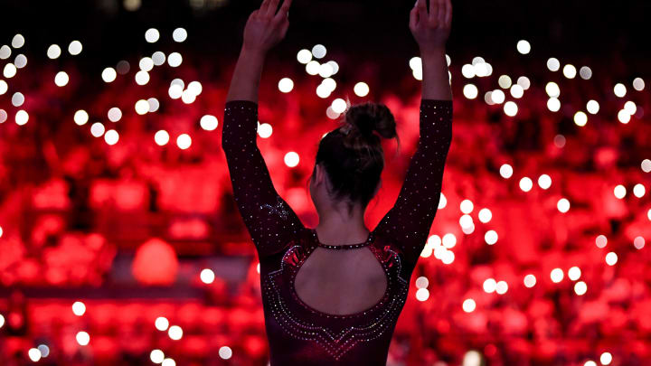 Alabama Gymnastics Posts Season-High Score in Tie vs. Arkansas