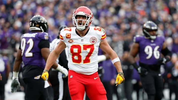 Watch: Travis Kelce Scores in AFC Championship Game, Set NFL Playoff Receptions Record