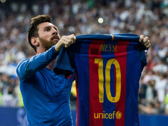 messi holding jersey poster
