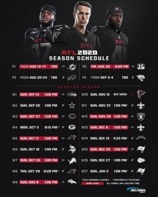 Atlanta Falcons Schedule 2020