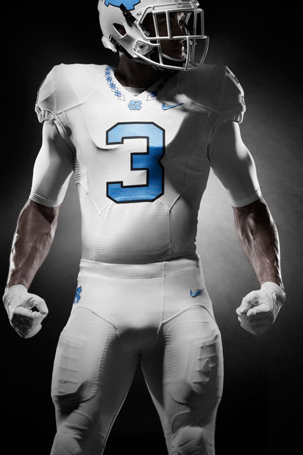 white unc football jersey