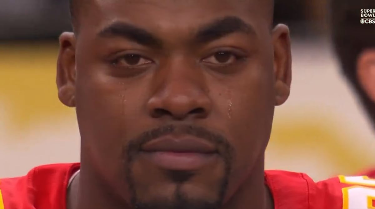 Chiefs’ Chris Jones Sheds Tears During National Anthem at Super Bowl LVIII
