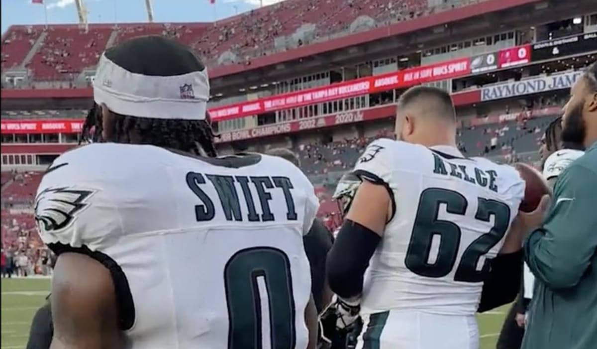 Eagles Celebrated Their Own Kelce/Swift Duo Before Facing Bucs, and NFL Fans Loved It