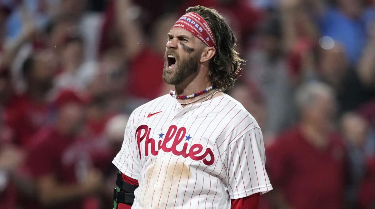 Bryce Harper Brings Some Deion Sanders Swagger to Ballpark for  Braves-Phillies Game 3