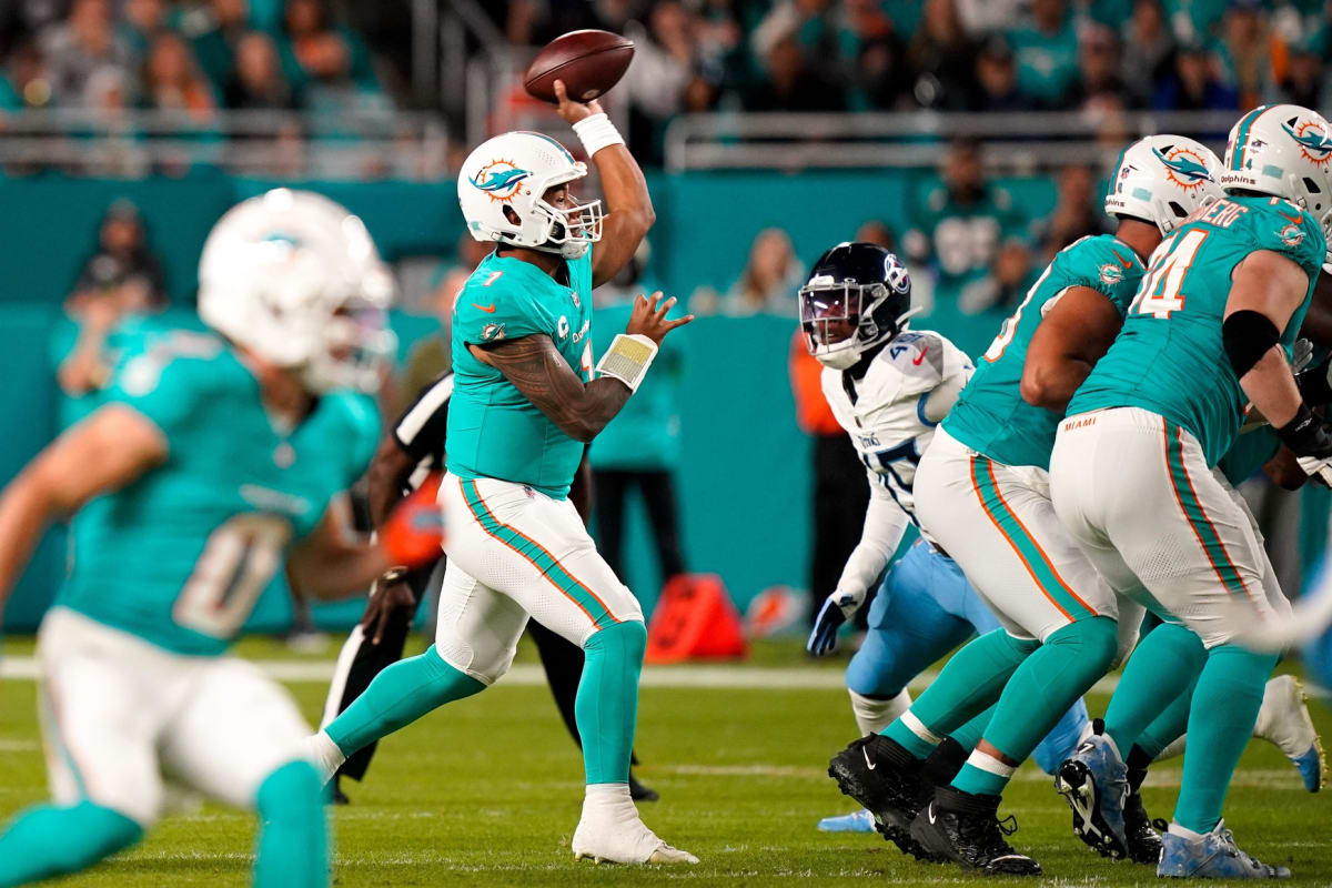 WATCH Tennessee Titans DT Jaleel Johnson Strips Tua Tagovailoa for Red