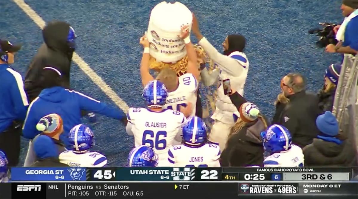 State Coach Doused in French Fry Bath After Potato Bowl Win
