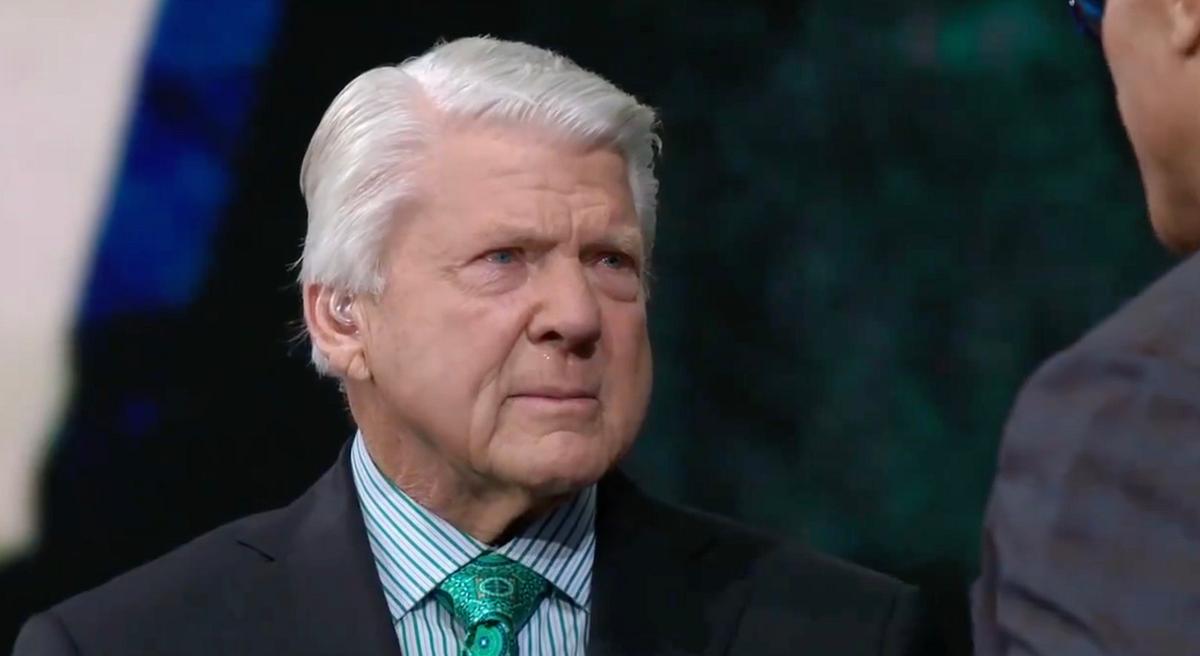 The rock crashed fox s pregame show and had jimmy johnson tearing up