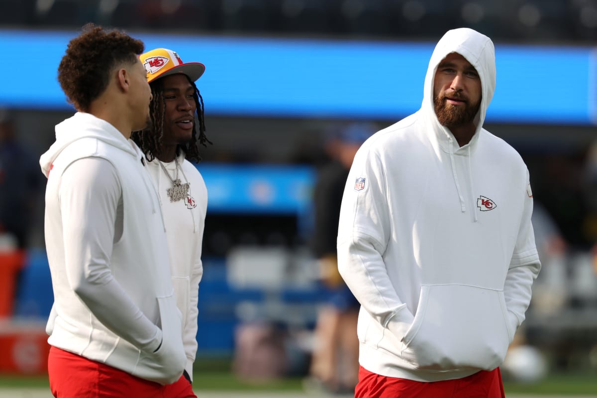 Travis Kelce discusses the Chiefs' playoff game, head coach Andy Reid, and rookie wide receiver