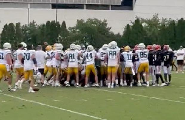 Video Surfaces of Heated Bengals-Packers Brawl During Joint Practice
