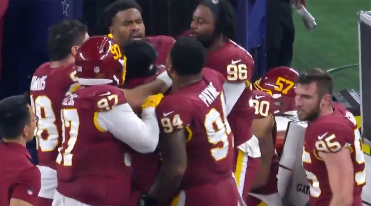 Jonathan Allen Throws Punch at Teammate Daron Payne on Sidelines