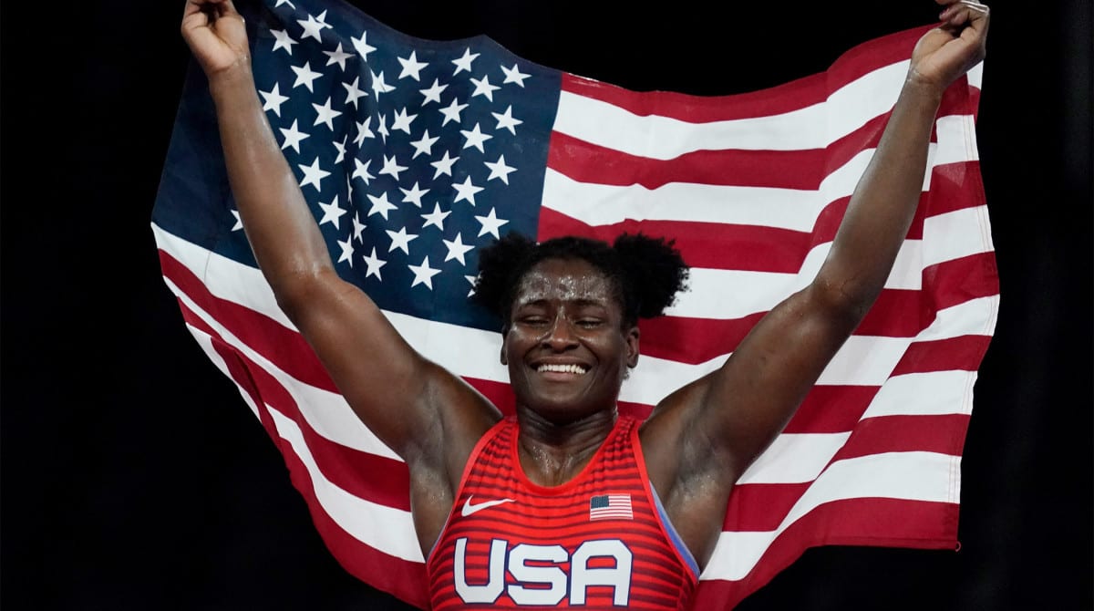 Tamyra Mensah-Stock Becomes First U.S. Black Woman to Win Gold in Wrestling