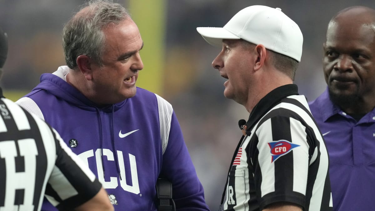 Watch: TCU Hit With Seemingly Phantom Roughing the Passer Call vs. Michigan