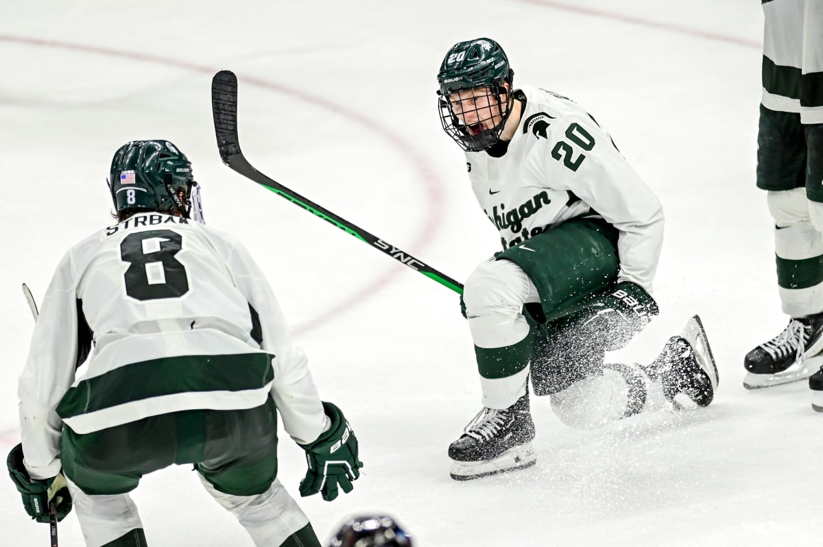 Michigan State Hockey Secures 3-2 Victory Over Michigan in ‘Duel in the D’ with Strong Performances from Tanner Kelly and Tiernan Shoudy
