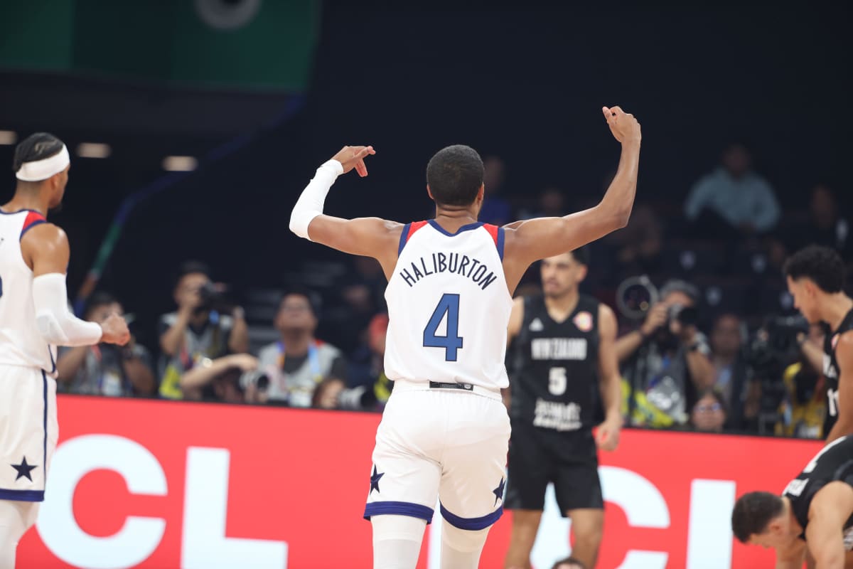Tyrese Haliburton of Pacers plays for USA in the FIBA World Cup