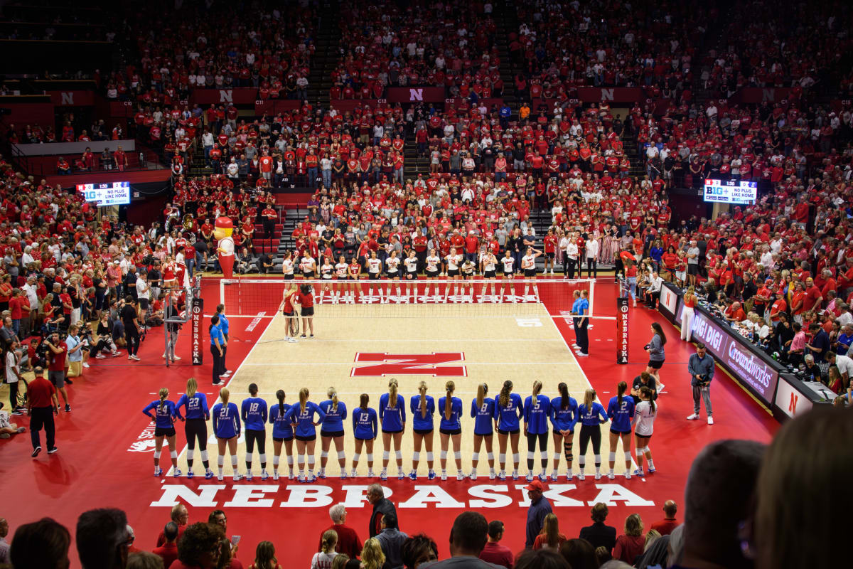 No. 4 Nebraska Downs No. 16 Creighton in Four Sets to Capture State Title with Record Attendance