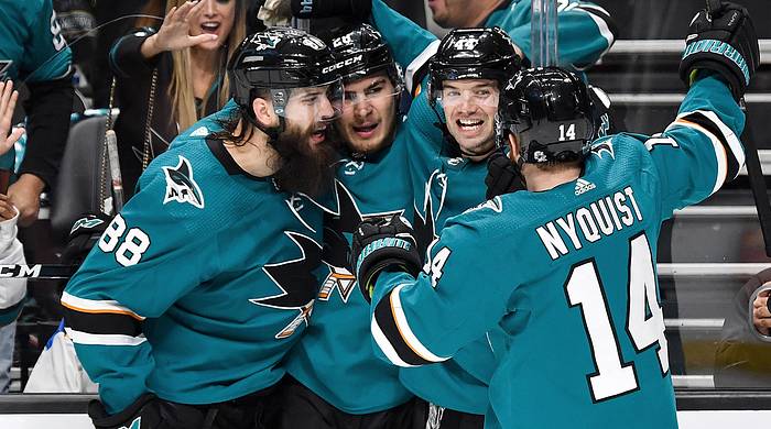 NHL playoffs: Couture, Meier lead Sharks to Game 1 win vs Blues ...