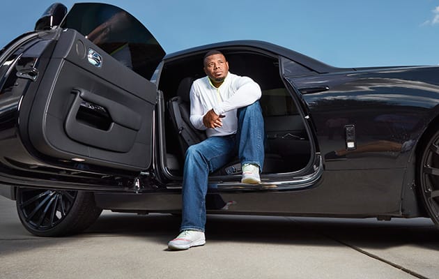 At home in Florida, Griffey takes pride in the contents of his 10-car garage.