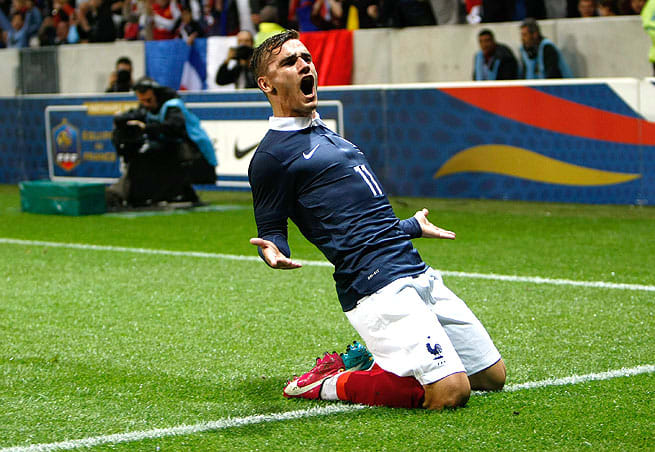 France's Antoine Griezmann found the net against Paraguay for his first-career international goal.