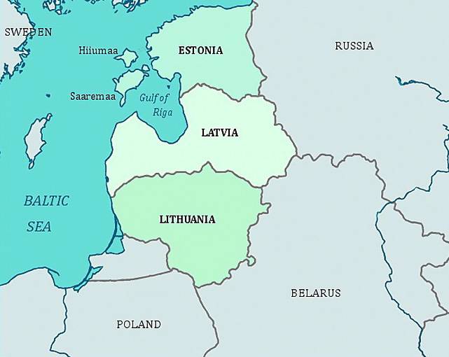 Карта балтийских стран