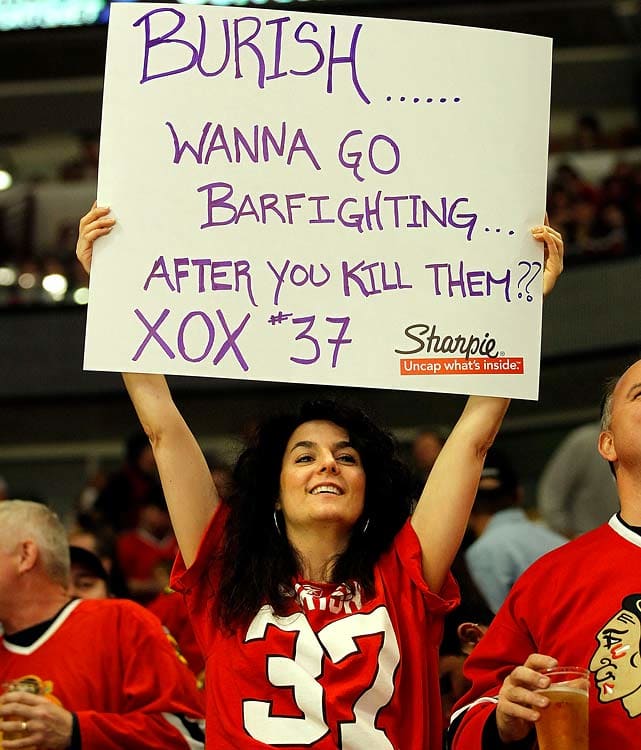 NHL Playoff Fan Signs Sports Illustrated