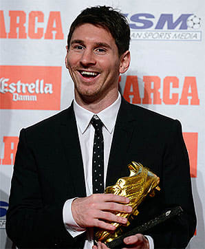 Lionel Messi receives Golden Boot award as Europe's top scorer - Sports ...