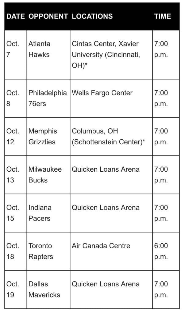 FSO to air all Cavs preseason games Sports Illustrated Cleveland Cavs News, Analysis and More