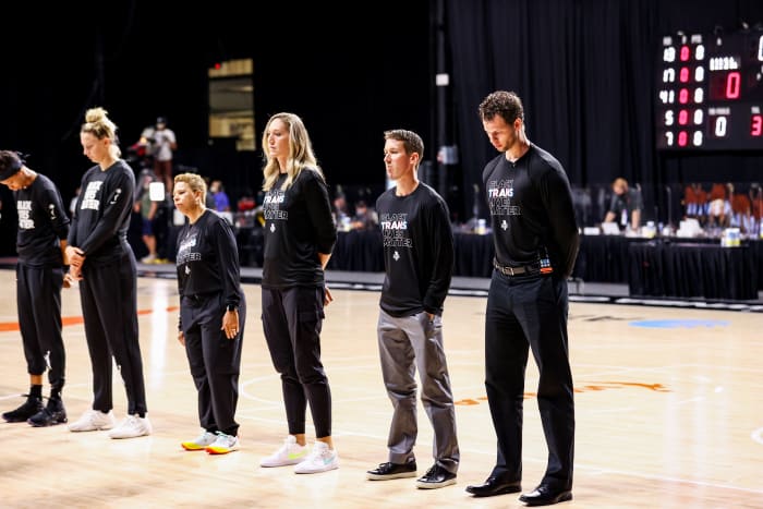 The New York Liberty wore "Black trans lives matter" shirts throughout the season.
