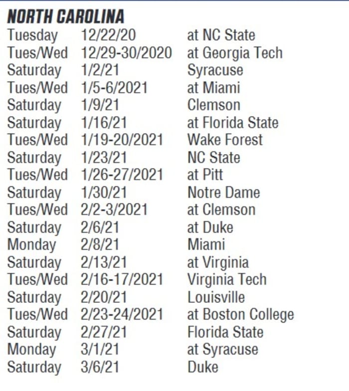 UNC Basketball Schedule Is Released - Sports Illustrated North Carolina